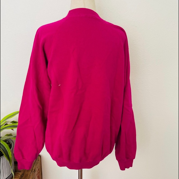 80s/90s pink teddy bear sweater. Kitschy. Cute. Comfy cozy. Cotton blend. Hanes - Picture 3 of 8
